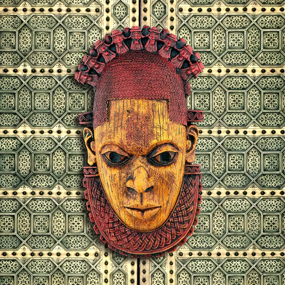 Queen Mother Iyoba African Mask Wall Sculpture