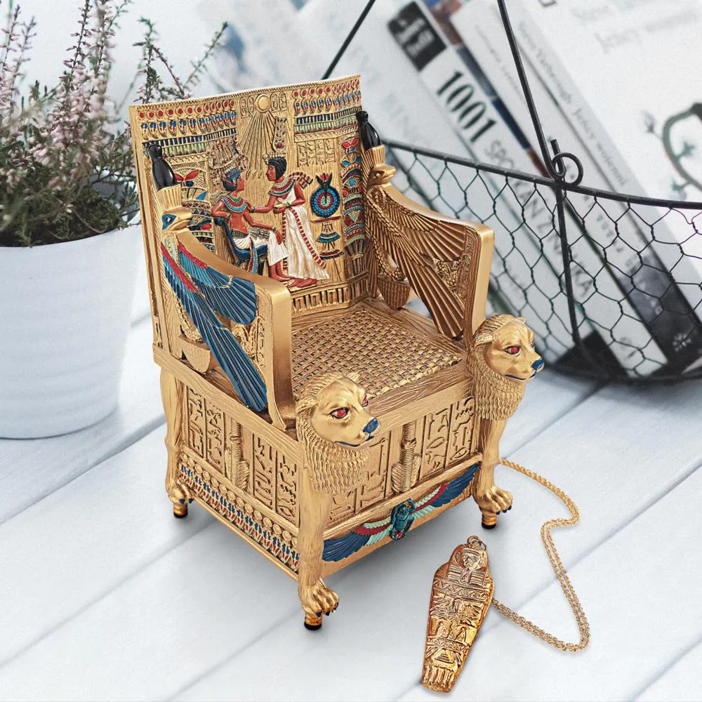 King Tut's Golden Throne Egyptian Treasure Box