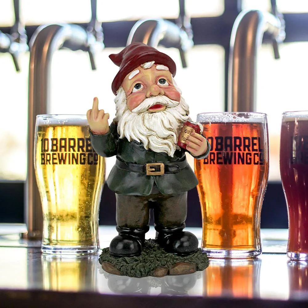 Foul Finger Tipsy Tim Beer Garden Gnome Statue