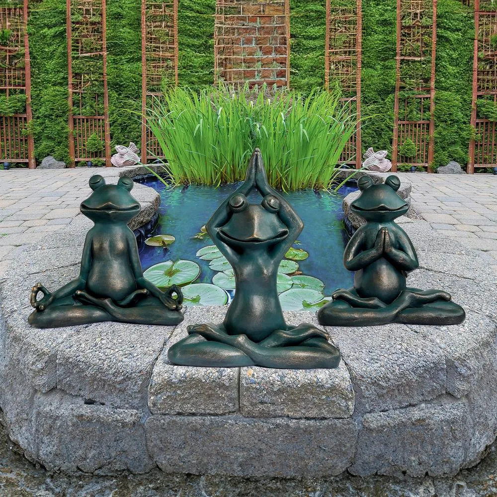 Relax, Renew and Ribbit Zen Garden Frog Statues
