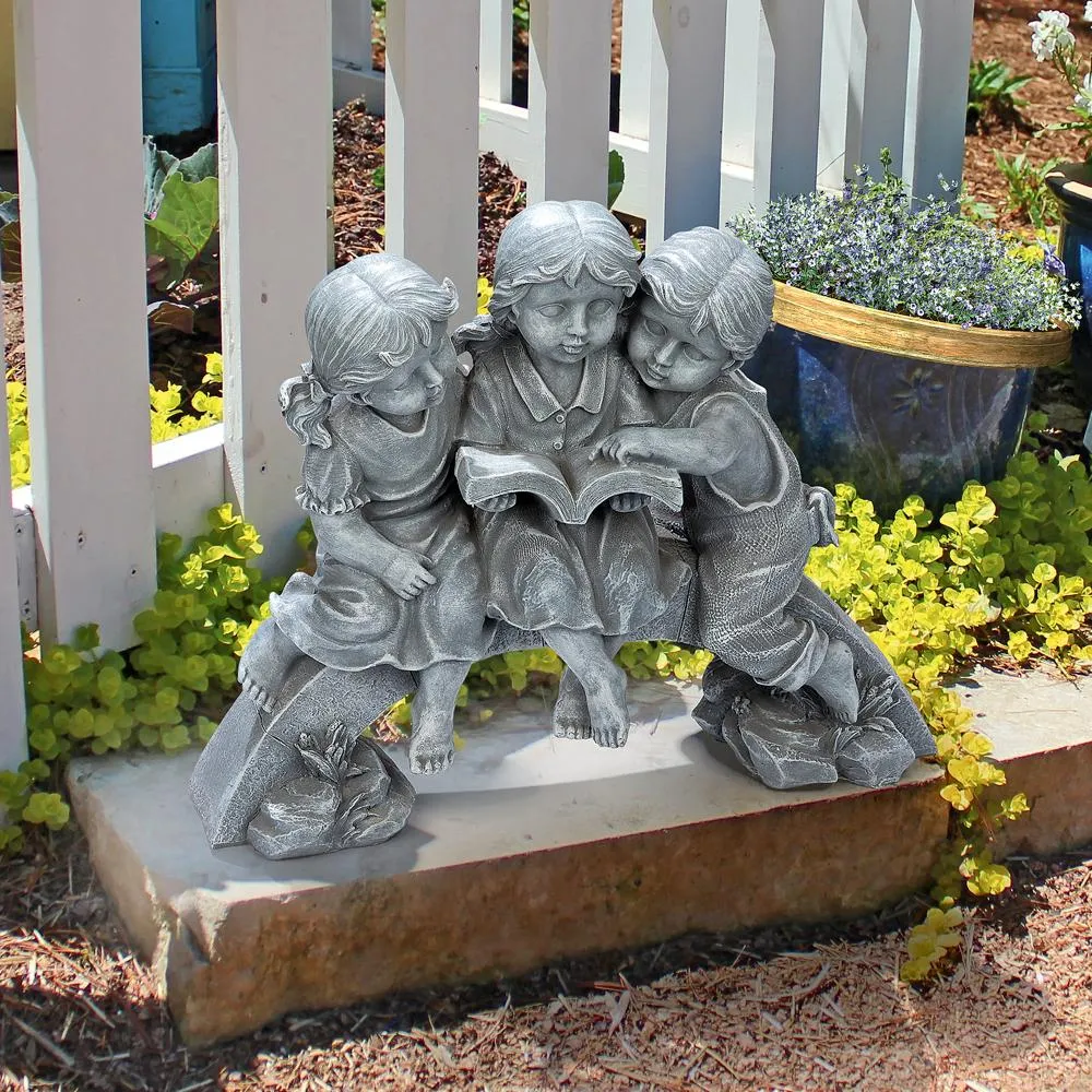 Nature's Scholars Reading Children Garden Statue
