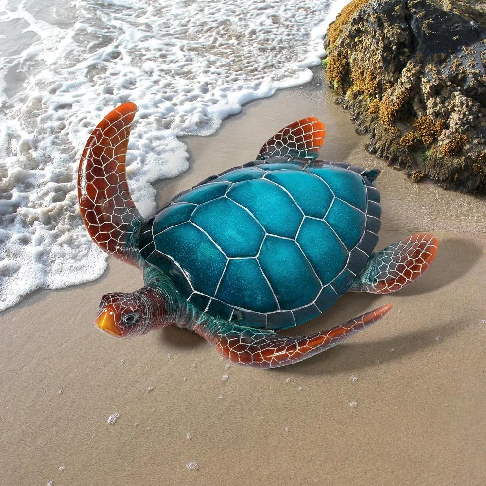 Blue Sea Turtle Statue: Large