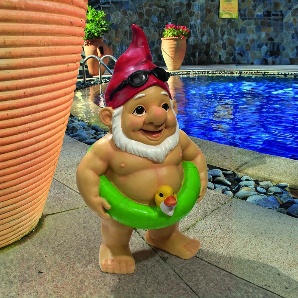 Pool Party Pete Naked Gnome Statue