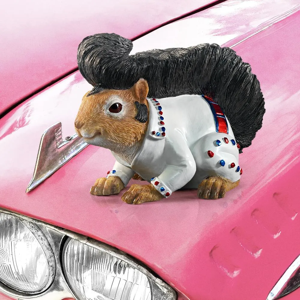 Elmer the Rock and Roll Squirrel Garden Statue