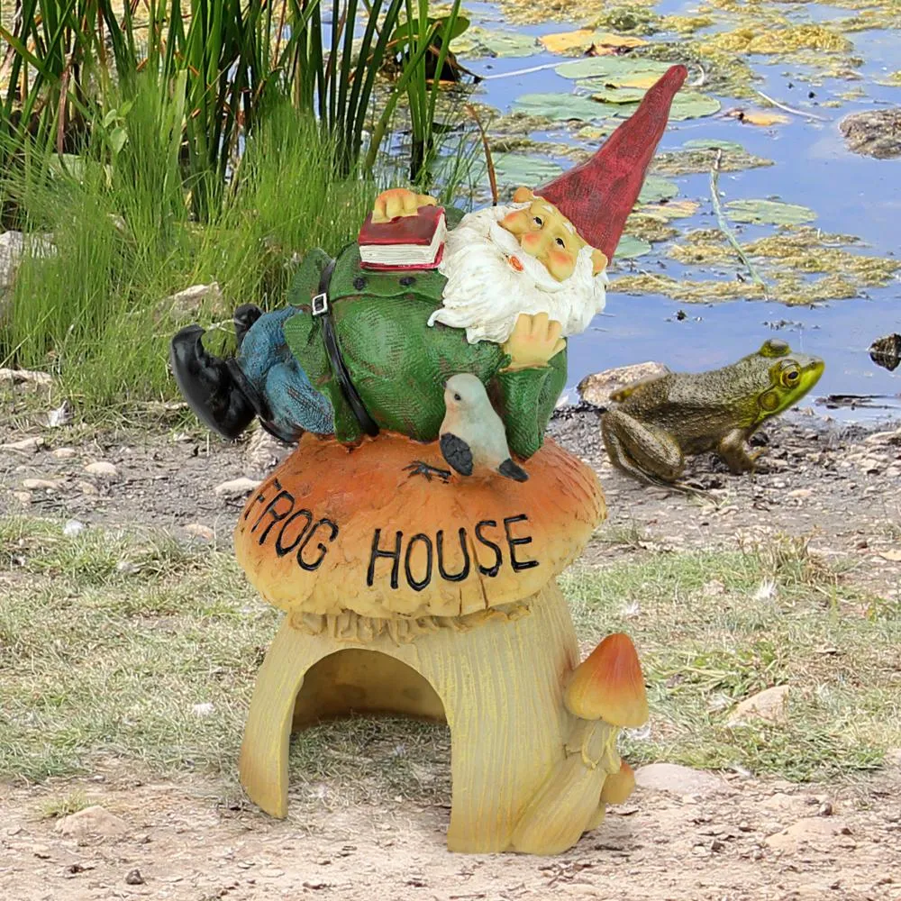 Gnome Frog House Garden Statue