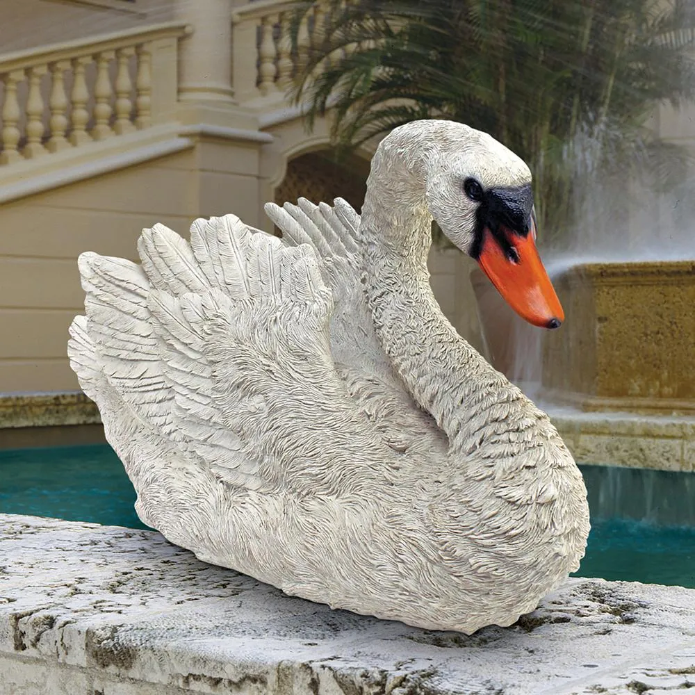 White Swan Garden Statue: Each