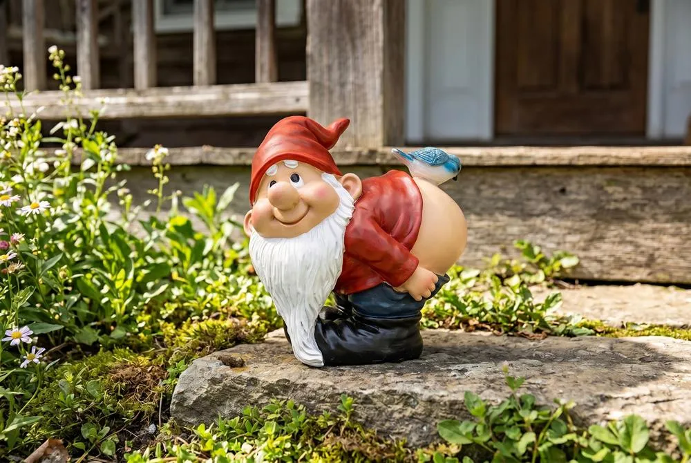 Loonie Moonie Bare Buttocks Garden Gnome Statue: Medium