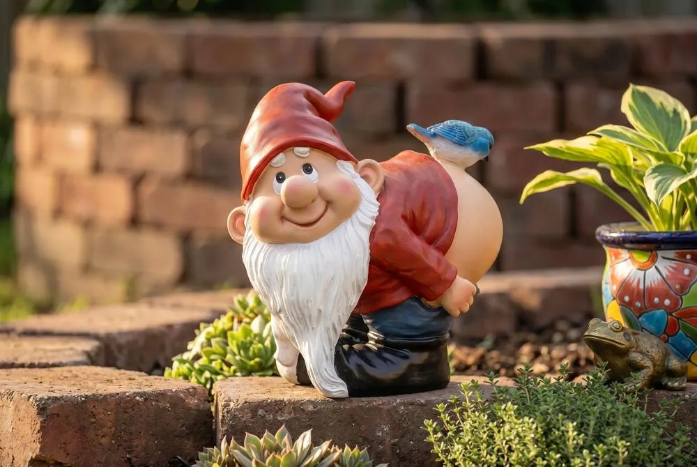 Loonie Moonie Bare Buttocks Garden Gnome Statue: Medium