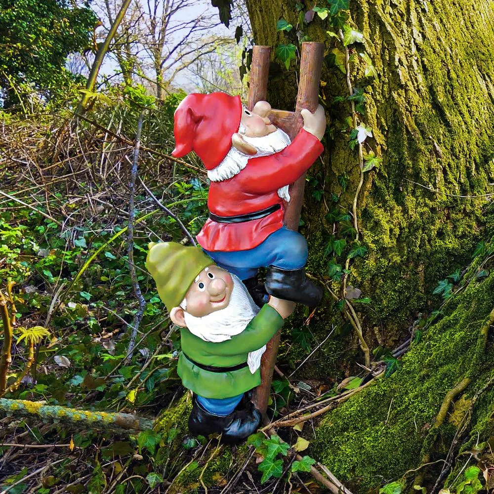 Up the Ladder: Climbing Garden Gnomes Statue