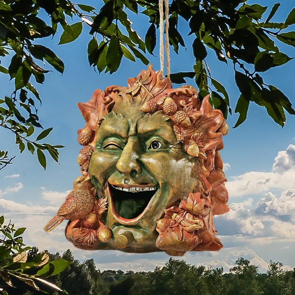 Laughing Greenman Sculptural Hanging Birdhouse