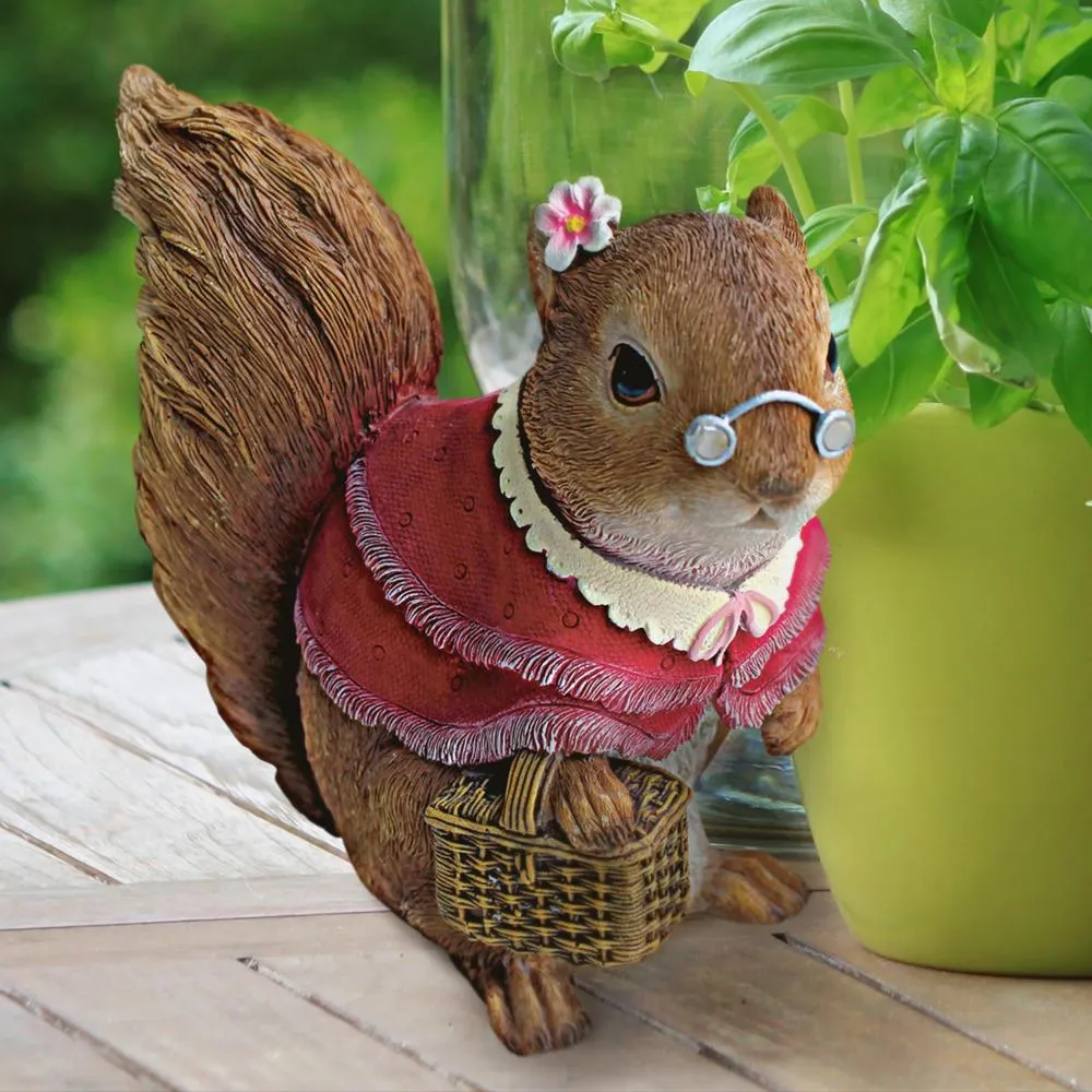 Grandmother Squirrel Garden Statue
