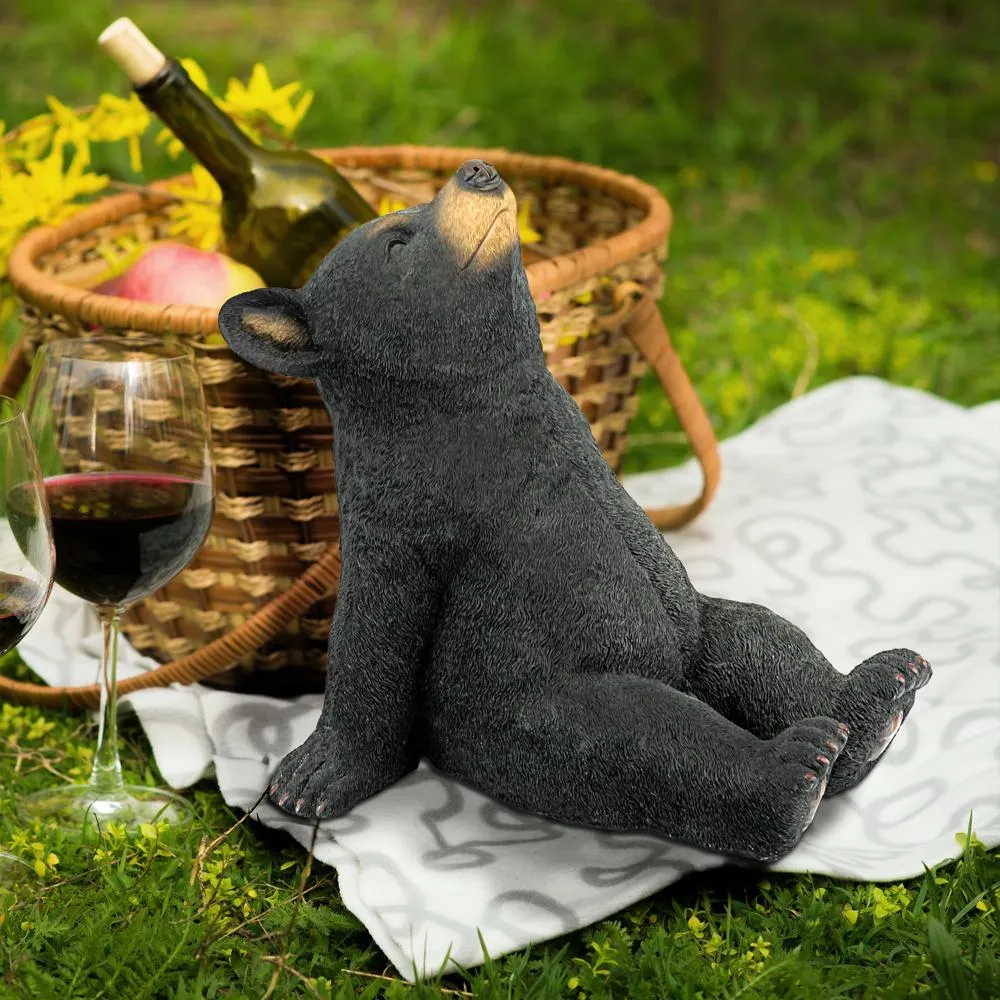 Catching Rays Black Bear Cub Statue