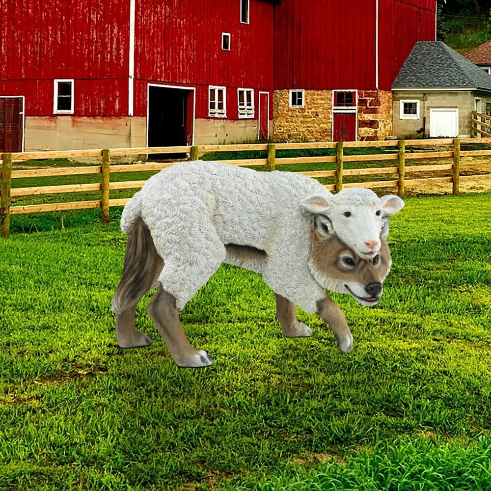 Wolf in Sheep's Clothing Garden Statue