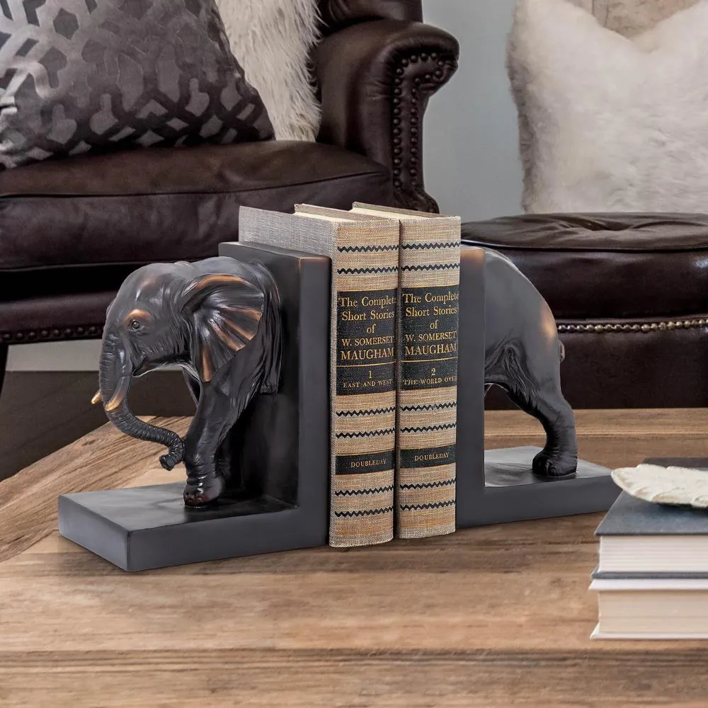Elephant Sculptural Bookend Pair