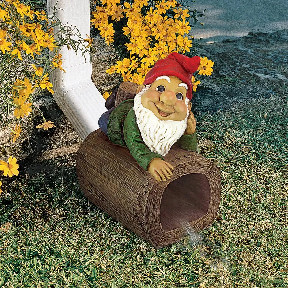 Stormy the Gnome Gutter Guardian Downspout Statue