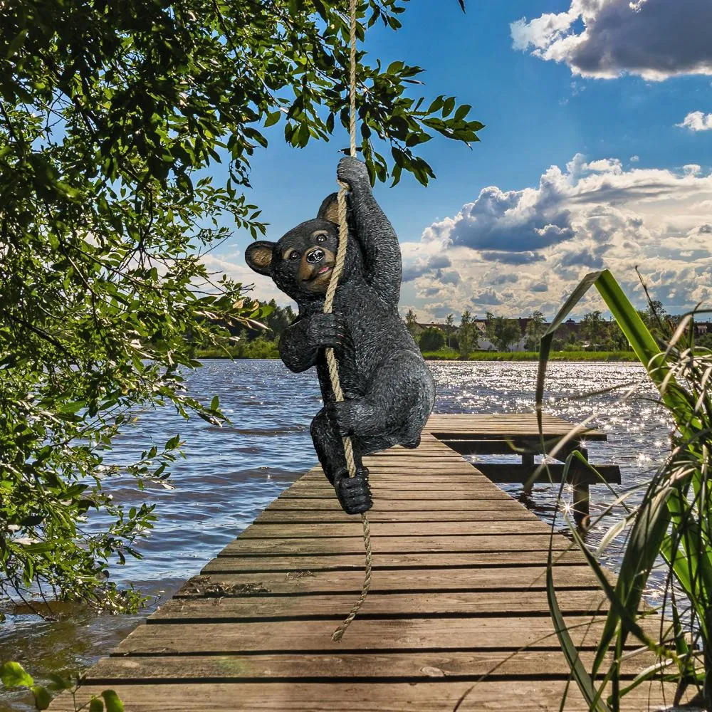 Swinging Bocephus Bear Cub Hanging Statue