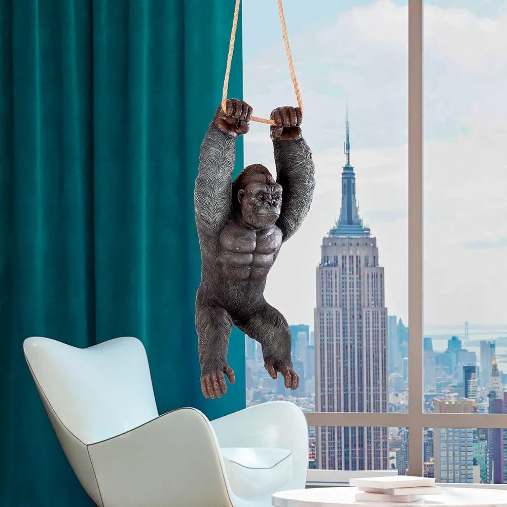 Swinging Great Ape Jungle Monster Hanging Gorilla Statue