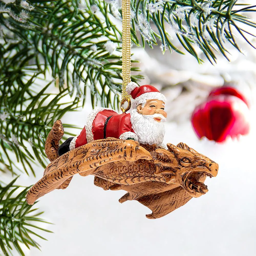 Santa and the Snowdragon 2020 Holiday Gothic Ornament: Each