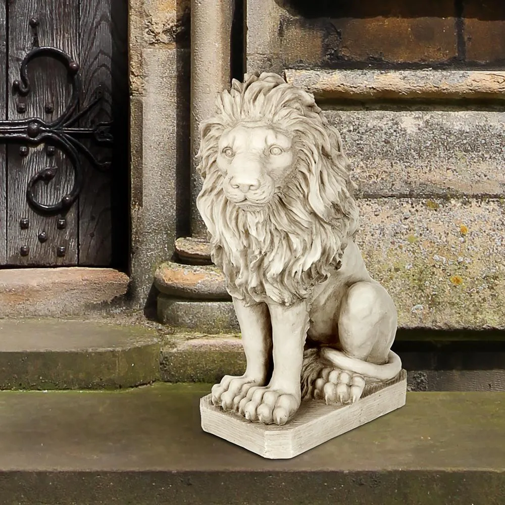 Mansfield Manor Lion Sentinel Statue: Looking Left