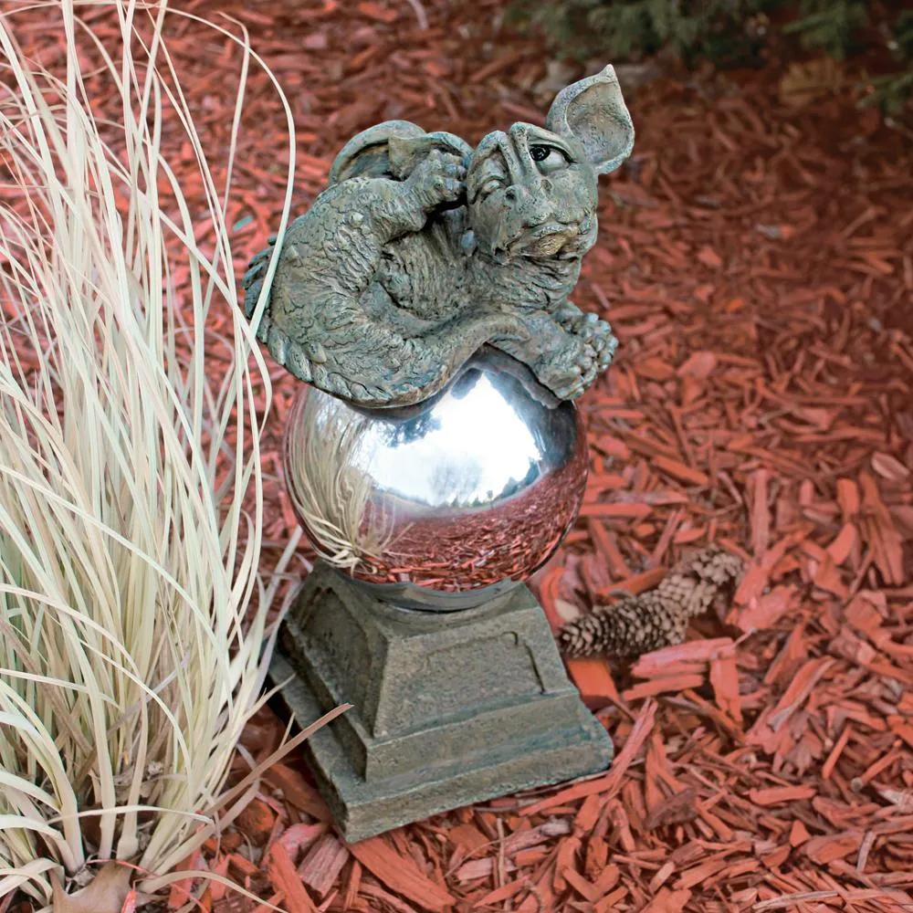 Mayze the Dragon Protector of the Orb Gazing Globe Statue