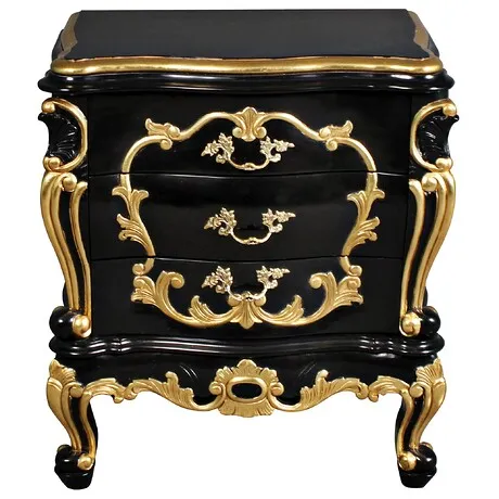 Viennese Rococo Mahogany Nightstand Side Table