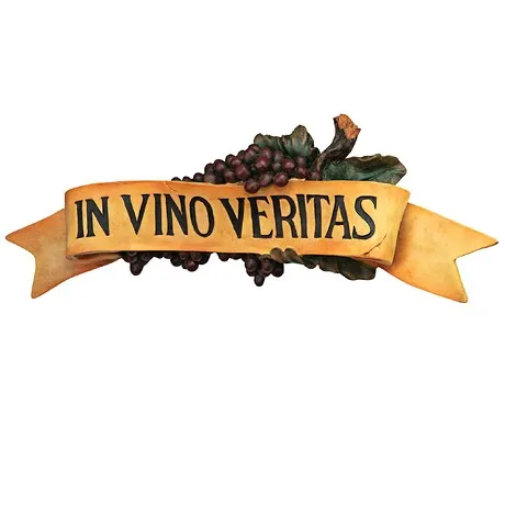 In Vino Veritas Italian Sign Grape Wall Sculpture