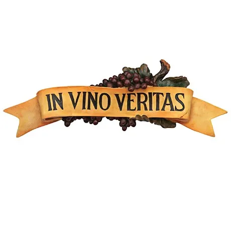 In Vino Veritas Italian Sign Grape Wall Sculpture