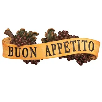 Abbondanza Italian Sign Grape Wall Sculpture: Buon Appetito