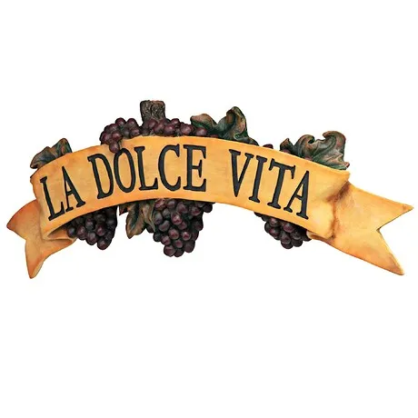 La Dolce Vita Italian Sign Grape Wall Sculpture
