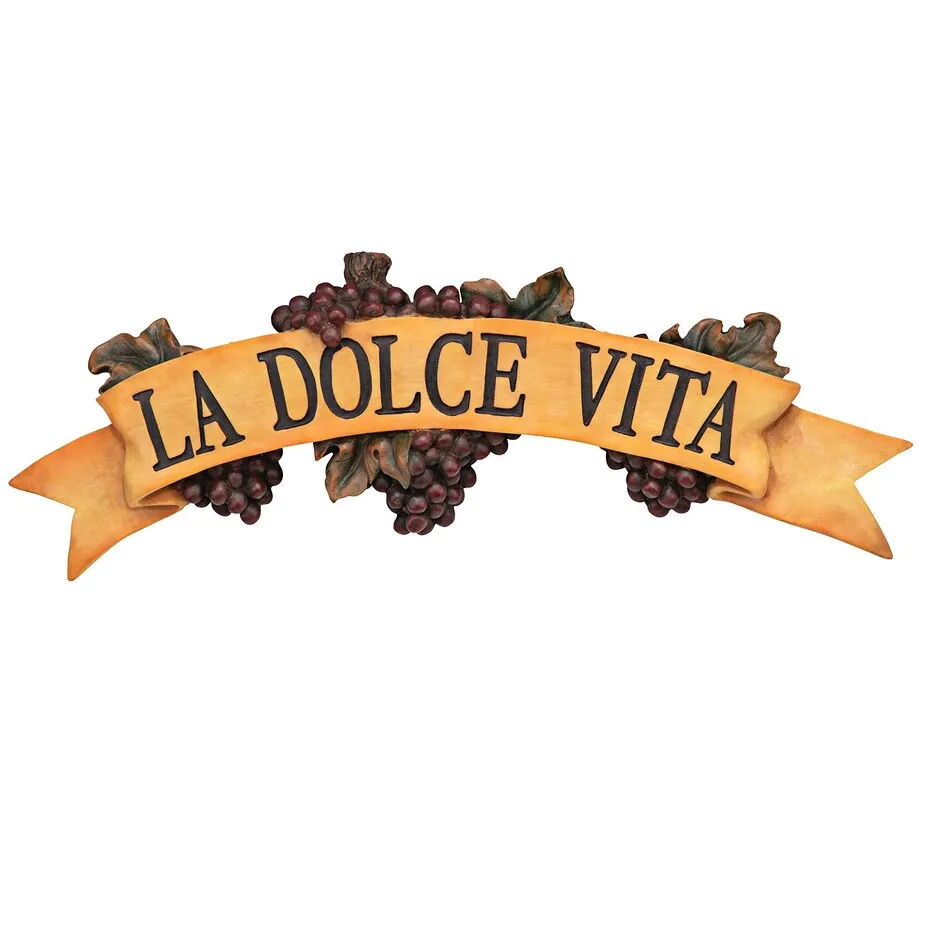 La Dolce Vita Italian Sign Grape Wall Sculpture