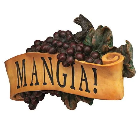 Mangia Italian Signs Grape Wall Sculpture