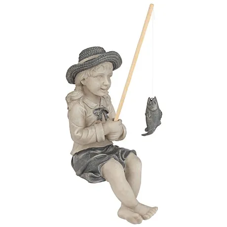 Nellie's Big Catch Fisherwoman Statue: Medium