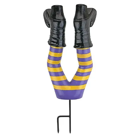 Crash Landing Wicked Witch Legs Garden Stake Statue
