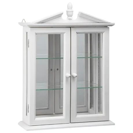 Amesbury Manor Hardwood Wall Curio Cabinet: Lily White Finish