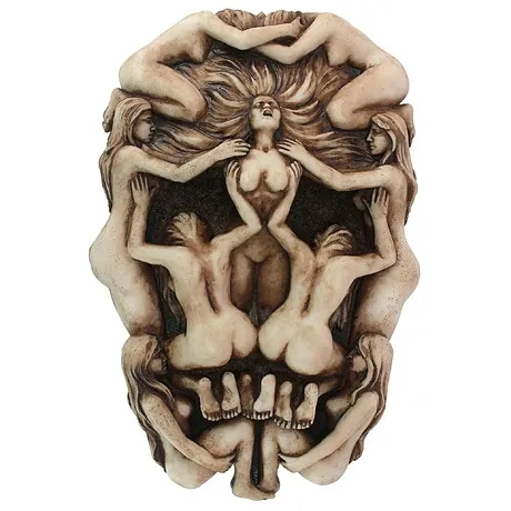 Memento Mori Gothic Death Skull Wall Sculpture