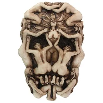 Memento Mori Gothic Death Skull Wall Sculpture