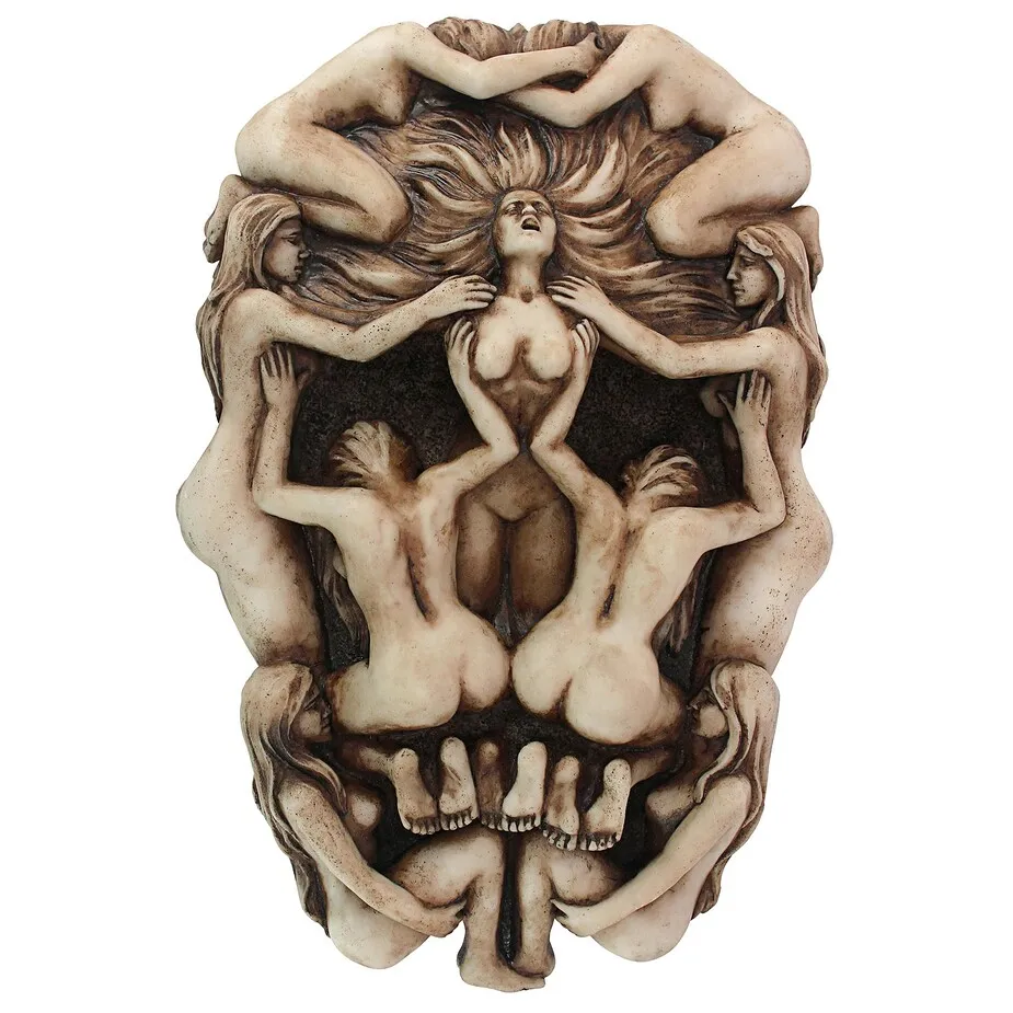 Memento Mori Gothic Death Skull Wall Sculpture