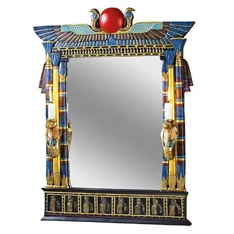 Wadjet Egyptian Wall Mirror with Cobra Sconces