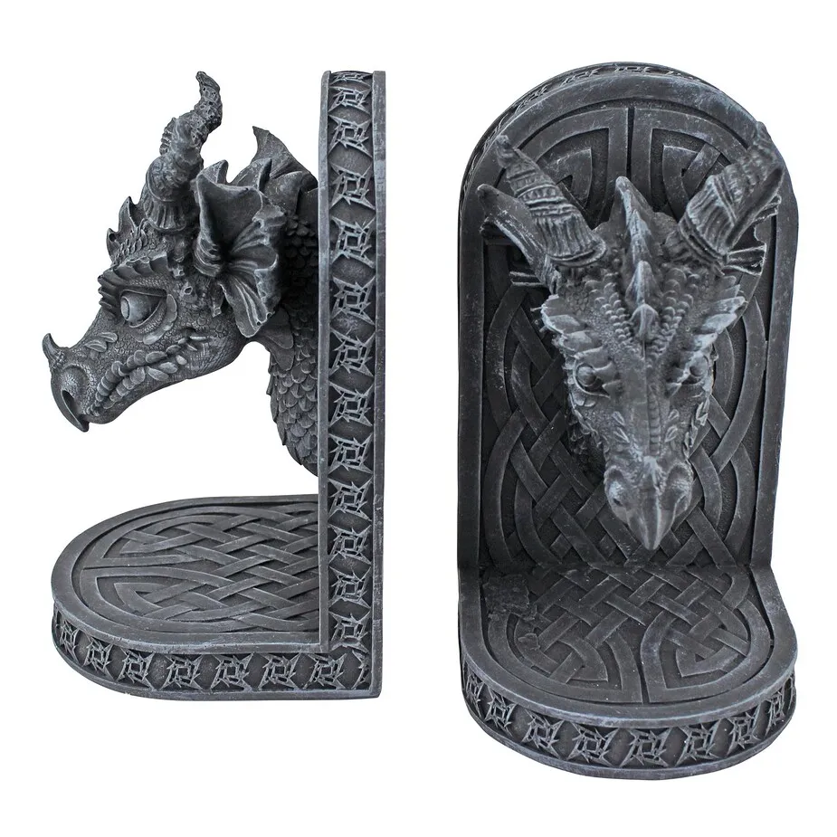 Gray Friar Medieval Dragon Bookend Set
