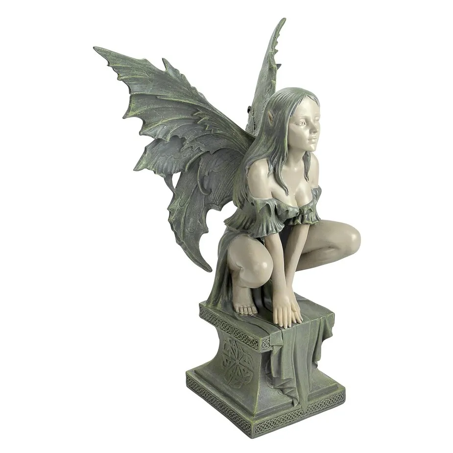 Celtic Fairy's Perilous Perch Garden Statue: Large