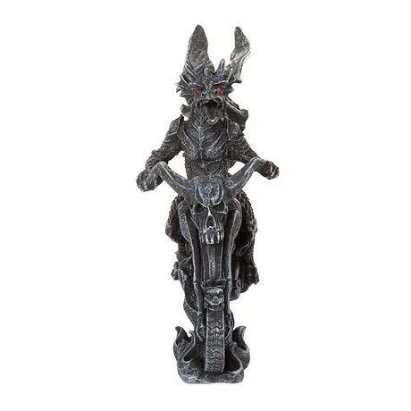 Biker Dragon on Skeleton Chopper Statue