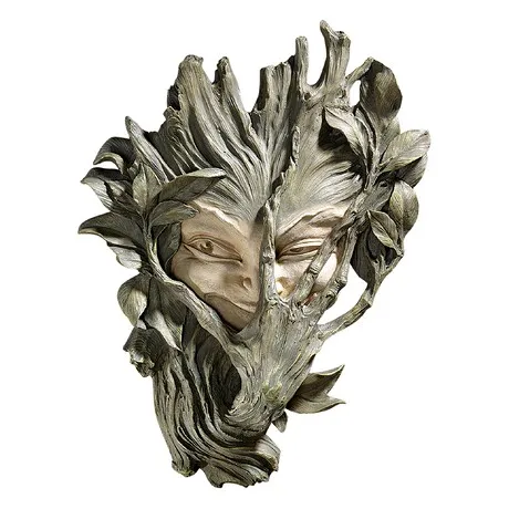 Bashful Wood Sprite Greenman Wall Sculpture