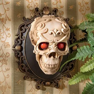 Papa Chongo Voodoo Skull Wall Sculpture