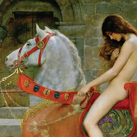 Lady Godiva Framed Canvas Replica Painting: Grande