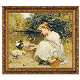 Making Friends Framed Canvas Replica Painting: Medium