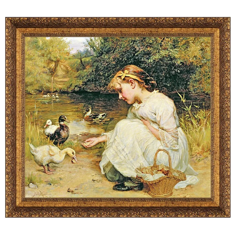 Making Friends Framed Canvas Replica Painting: Grande