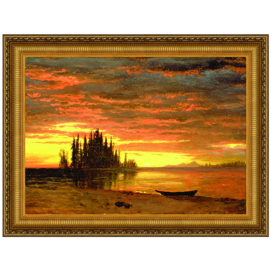 California Sunset Framed Canvas Painting Replica: Estate