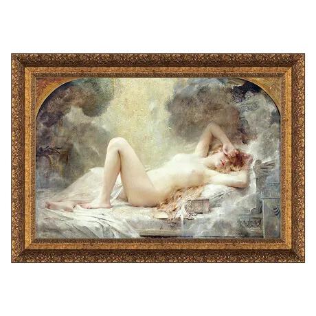 Golden Rain Framed Canvas Replica Painting: Medium