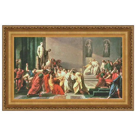 Death of Julius Caesar Framed Canvas Replica Painting: Large