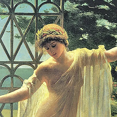 Lesbia Framed Canvas Replica Painting: Large